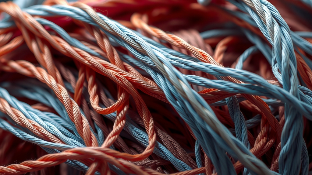 Các sợi tơ lụa nhiều màu sắc đan xen chặt chẽ 