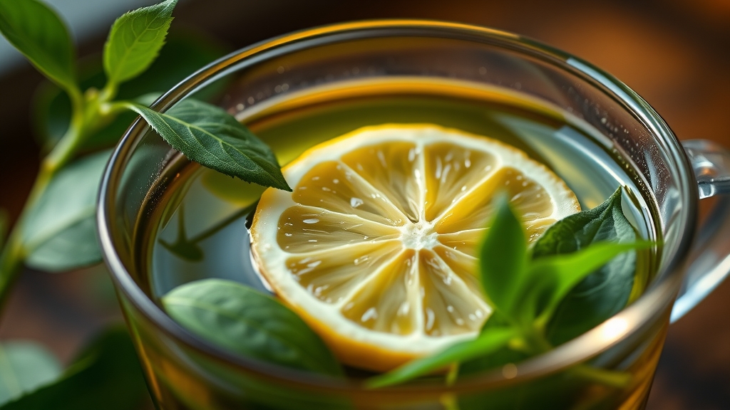 Trà xanh và lát chanh tươi 